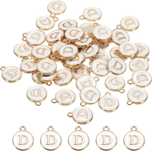 Vista 9 de MECCANIXITY Dije de Letras del Alfabeto de Doble Cara, para Hacer Collar, Pulsera, Pendientes, Joyería
