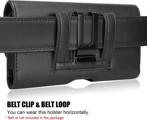 Vista 6 de Funda horizontal universal para teléfono celular con trabillas para cinturón y ranuras para tarjetas para teléfono móvil - XL