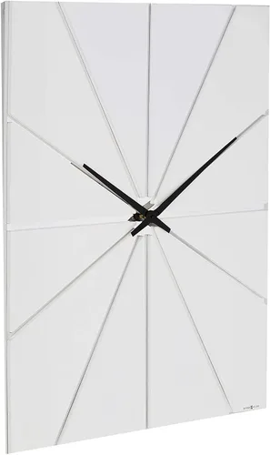 Vista 2 de Howard Miller Reloj de pared Zander - Reloj analógico moderno grande, movimiento de cuarzo, funciona con pilas, acabado blanco, sala de estar