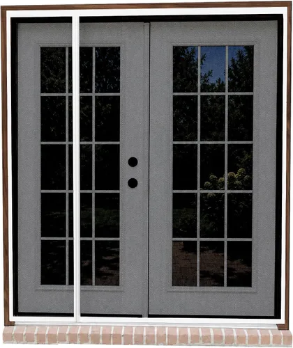 Vista 10 de Puerta magnética de malla de fibra de vidrio resistente de Fenestrelle, con cierre magnético autoajustable, manos libres, con moldura negra – Se