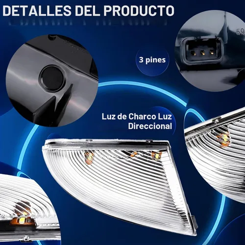 Vista 3 de Luz intermitente de espejo para charco, bombilla LED, luz indicadora lateral compatible con Dodge Ram 1500 2009-2018 Ram 2500 2010-2018 delantero