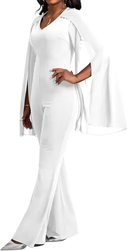Vista 4 de Elegant Jumpsuit for Women Dressy Sexy Formal Off The Shoulder Long Straight Pants for Evening Party