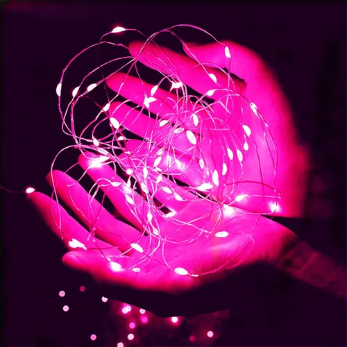 Vista 15 de Luces rojas de Halloween de 7 pies, funciona con pilas, luces LED de Navidad para interiores y exteriores, piezas centrales, guirnaldas, mesa de Rojo
