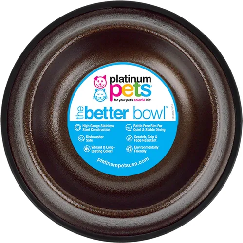 Vista 70 de Platinum Pets - tazón de acero inoxidable para gatos y perros que no se vuelca