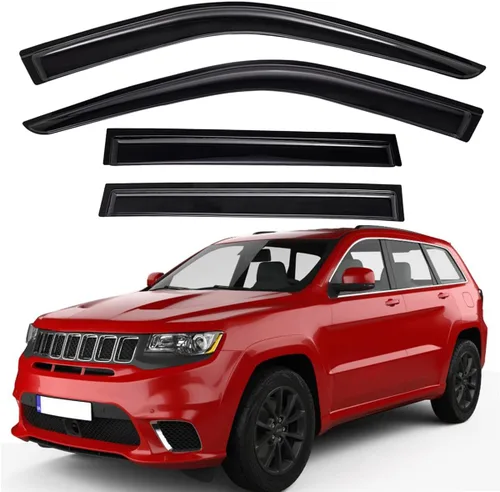 Vista 8 de Lightronic Visera de ventana de ventilación automática con clip extra duradera, se adapta a Jeep Grand Cherokee 2011-2021, protección UV, deflector
