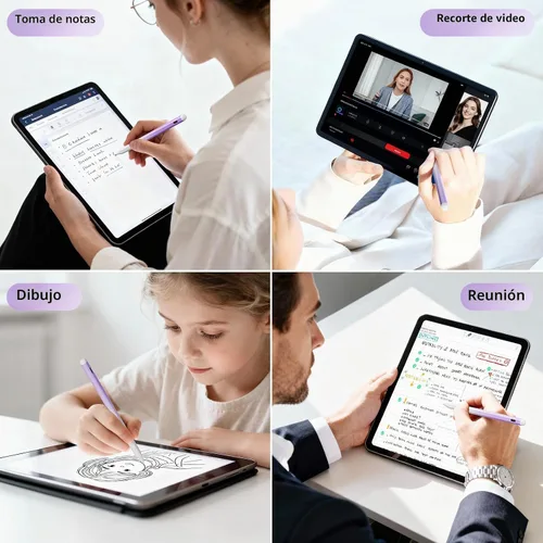 Vista 7 de Lápiz óptico para iPad 6-11ª generación 2X carga rápida, rechazo de palma Dorado/Morado (WHITE PURPLE)
