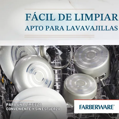 Vista 5 de Farberware Cookstart DiamondMax - Juego de sartenes antiadherentes, 2 Plateado