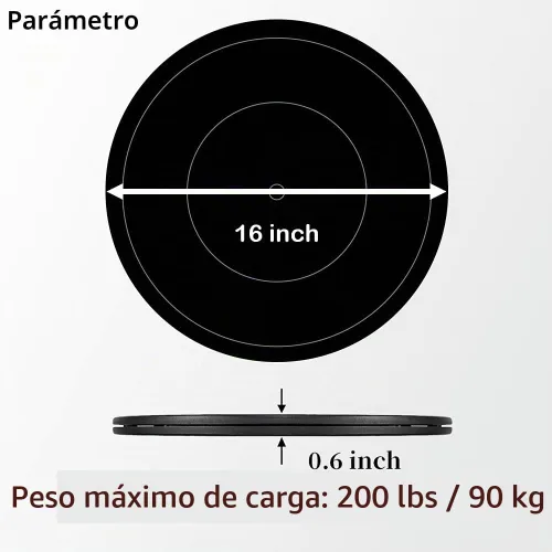Vista 3 de Tocadiscos Lazy Susan de 16 pulgadas, rodamientos giratorios de bolas de acero resistentes - Soporte de base plana
