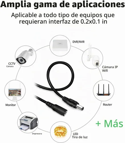 Vista 6 de Tonton Survelliance DVR - Paquete de 2 cables de extensión de alimentación CC de 3.3 pies x 0.083 in 5521 macho a hembra de 12 V CC compatible