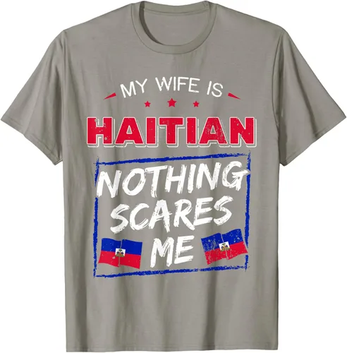 Vista 25 de My Wife Is Haitian Republic of Haiti Heritage Roots - Camiseta con bandera, Negro, S