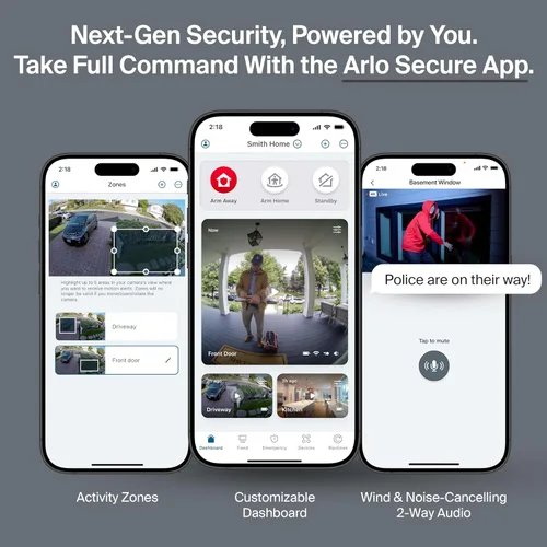 Vista 8 de Cámara de Seguridad Arlo Ultra 4K HDR (3ª Generación, Lanzamiento 2025) + SmartHub, Alimentación por Batería, Respuesta de Emergencia, Subtítulos