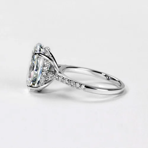 Vista 5 de michooyel S925 - Anillo de compromiso de circonita cúbica de corte ovalado de 4 quilates anillo de compromiso de boda de plata de ley para mujer