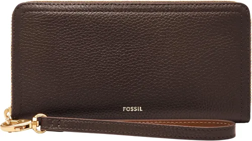 Vista 20 de Fossil Logan RFID - Cartera de piel con cierre de cremallera para mujer con correa de muñeca Negro