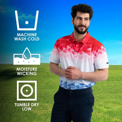 Vista 5 de YATTA GOLF - Camiseta polo de golf de alto rendimiento para hombre