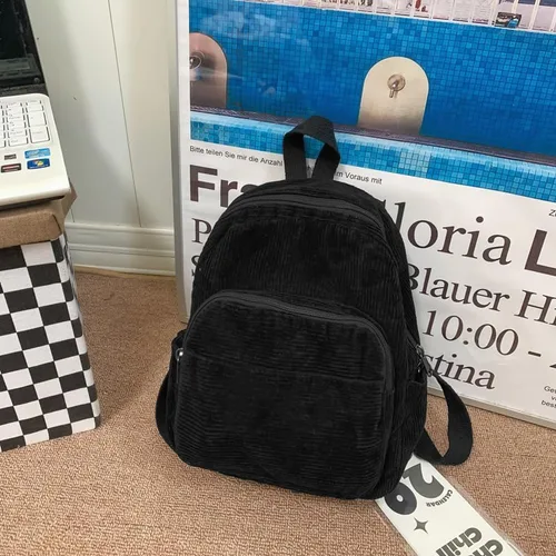 Vista 3 de Mochila pequeña para mujer y mujer, mochila estética, Negro -, Tendencia
