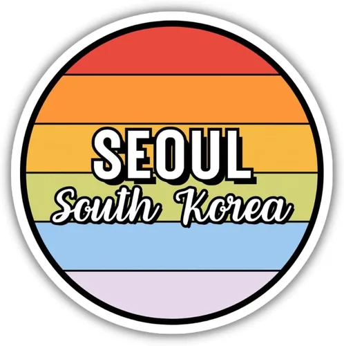 Vista 7 de Seoul South Korea Travel Sticker, 2.5" Multiple Colors, Laptop Water Bottle Planner Journal, Collectible Places I've Been, Luggage Decal (Earth)