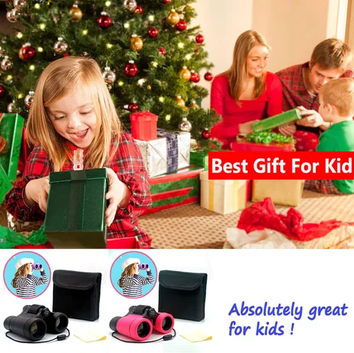 Vista 8 de Binoculares para niños, los mejores regalos para niños de 3 a 12 años, óptica de alta resolución, a prueba de golpes, mini binoculares para niños