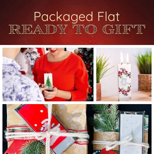 Vista 7 de FLATYZ Vela de Navidad hecha a mano, sin perfume, resistente al goteo y sin humo, vela de 2 mechas para decoración del hogar y la habitación, velas