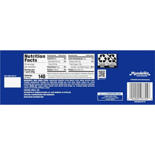 Vista 3 de Handi-Snacks OREO - Paquetes de bocadillos para salsa de galletas y creme, 20 paquetes de aperitivos