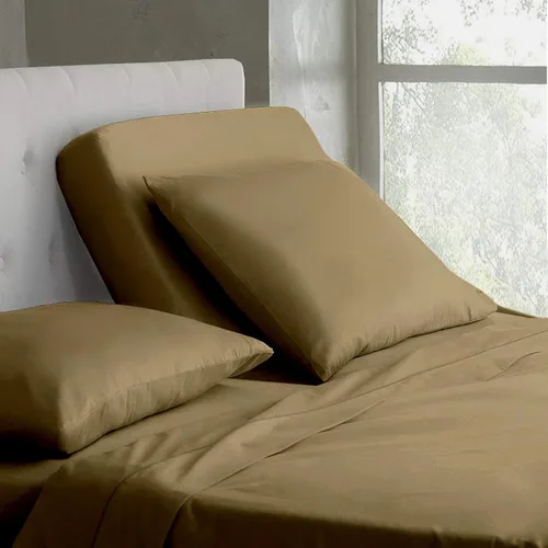 Vista 20 de Juego de sábanas de algodón de 600 hilos tamaño Queen dividido para base de cama ajustable, juego de sábanas de 4 piezas con bolsillo profundo