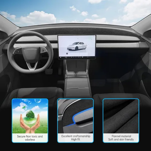 Vista 3 de MASHA - Funda para salpicadero para Tesla Model Y Juniper 2025-2026, almohadilla de salpicadero de franela compatible con el nuevo salpicadero