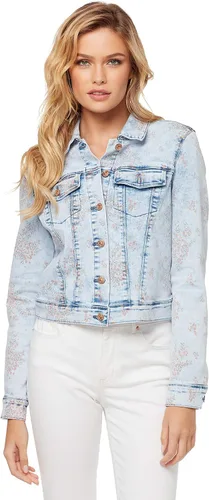 Vista 4 de Jessica Simpson Chaqueta vaquera con estampado animal de peonía para mujer