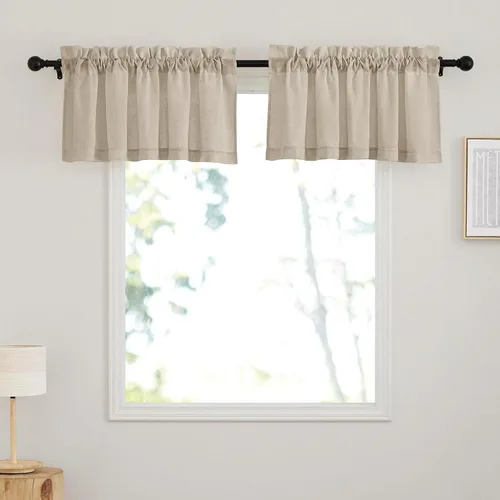 Vista 33 de RYB HOME Cortinas traslúcidas grises – Cortinas semitransparentes mezcladas de lino para privacidad, cortinas de ventana, reducción de luz para sala