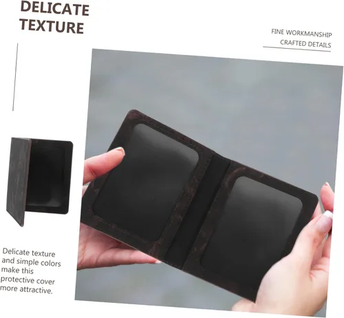 Vista 5 de VALICLUD 2 fundas de almacenamiento portátiles para pasaporte para portón de pasaporte, funda protectora de viaje, negro, tarjetas protectoras