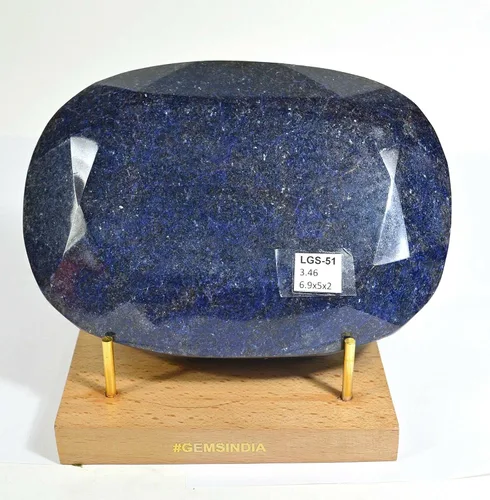 Vista 5 de gemsindia Piedra preciosa de coleccionista de zafiro natural de 17300 quilates tamaño de museo W tamaño del soporte 69 x 5 x 2 pulgadas