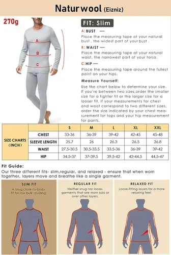 Vista 2 de Naturwool - Conjunto de ropa interior térmica para hombre, 100 % lana merina, capa base superior e inferior