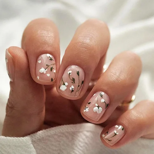 Vista 10 de Uñas postizas cortas a presión, uñas acrílicas cuadradas, coloridas de cobertura completa, uñas adhesivas brillantes en líneas, uñas reutilizables