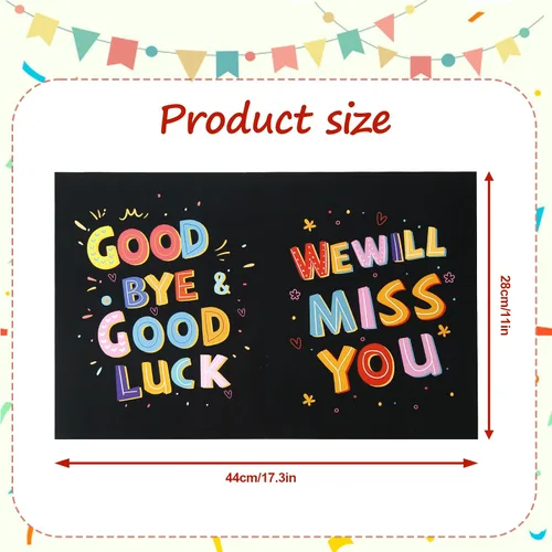 Vista 2 de NQEUEPN Tarjeta de felicitación grande de despedida, 11 x 17.3 pulgadas, tarjeta de buena suerte, tarjeta de regalo de despedida grande con sobre
