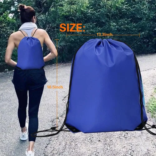 Vista 5 de CODOBON Mochila con cordón a granel Draw String Bags Cinch Bolsa de poliéster, Azul Real