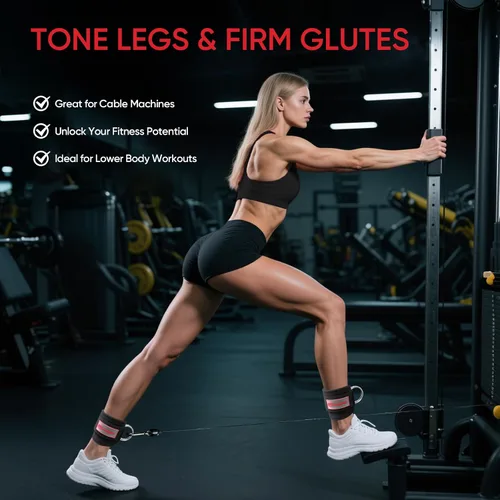 Vista 6 de FitBeast Sistema de poleas para gimnasio y tobillo y asas de gimnasio, sistema de polea de peso para gimnasio LAT Pulldown, correa de tobillo