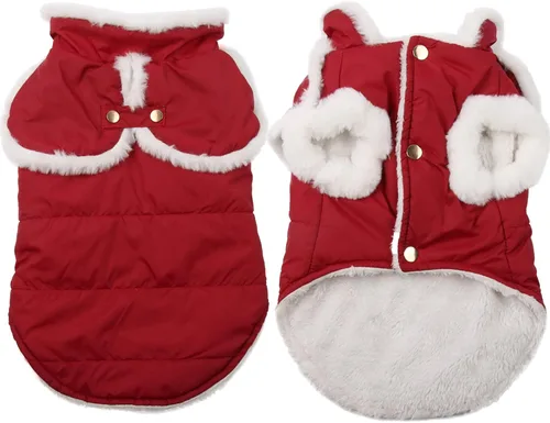 Vista 7 de JoyDaog Cape Design - Chaqueta para perros pequeños, abrigo de invierno Rosa