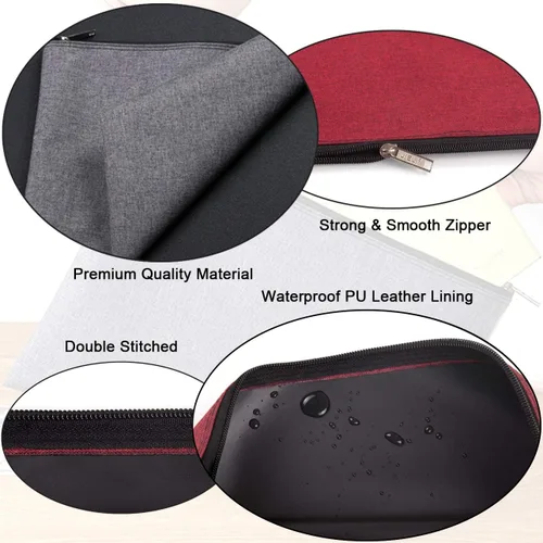 Vista 3 de Paquete de 5 bolsas de herramientas de lona con cremallera, 13 x 9.5 pulgadas, 16 onzas, resistente, impermeable, multiusos, para organizar