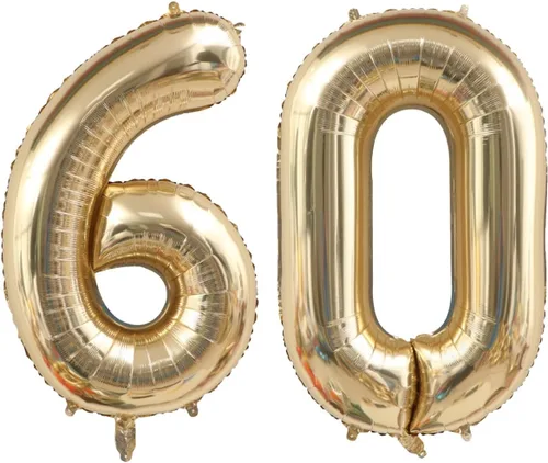 Vista 64 de Globo dorado claro con el número 0 de aluminio de 40 pulgadas, color oro champán, globo de helio 0 Mylar Oro claro 0