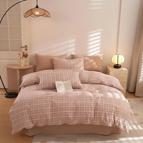 Vista 20 de VCLIFE - Juego de funda de edredón de algodón para cama individual, matrimonial, Queen, King, moderno, geométrico, juego de ropa de cama gris