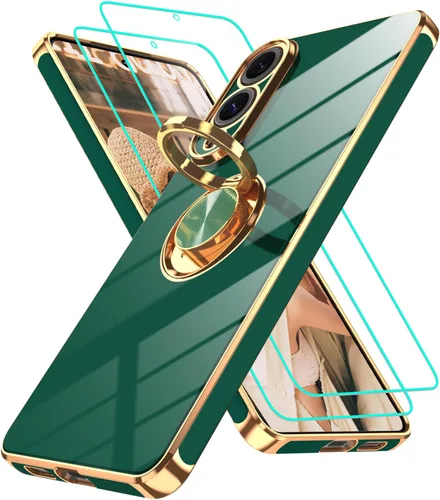 Vista 339 de Funda para Motorola Moto G 5G 2024: Funda Moto G Play 5G 2024 con 2 piezas de protectores de pantalla, soporte de anillo de rotación de 360°