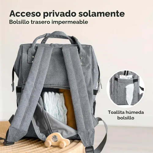 Vista 5 de KeaBabies - Mochila pañalera grande impermeable para viajes