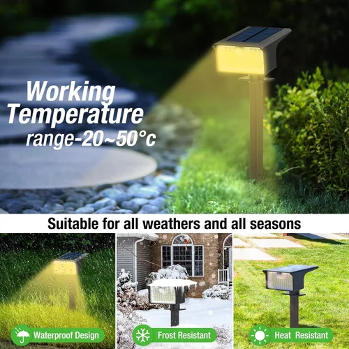Vista 5 de [Paquete de 3 y 62 LED] Reflectores Solares para Exteriores con Sensor de Movimiento, 3 Modos de Sensor de Movimiento, Luces para Exteriores, 2
