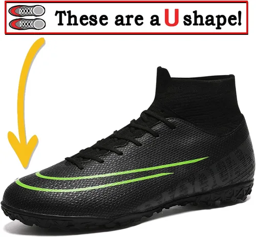 Vista 2 de Qzzsmy Tenis profesionales de fútbol para hombre para interiores y exteriores para competición entrenamiento atléticos para niños grandes