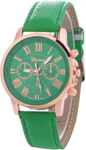 Vista 11 de Mujeres Hombres Señora Adolescente Chica PU Cuero Banda Relojes Dial Analógico Cuarzo Relojes Marrón
