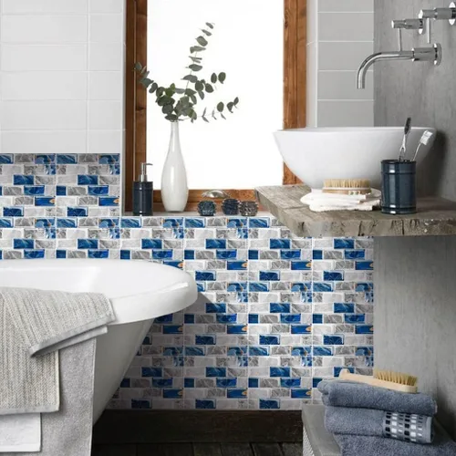 Vista 6 de Adhesivos para azulejos de despegar y pegar, azulejos de ladrillo autoadhesivos para salpicaduras de cocina, adecuado para baño, cámper, encimera