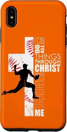 Vista 7 de iPhone 15 Naranja Cristiano Baseball Pitcher Regalos Adolescente Niños Hombres Teléfono Case