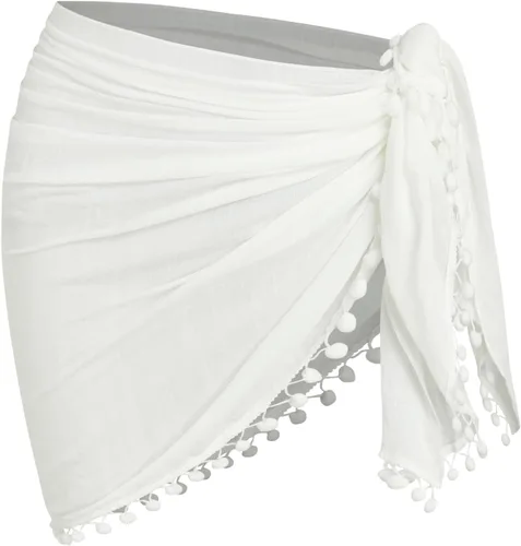 Vista 53 de ZAFUL - Pareo de mujer, pareo de playa, pareo transparente para bikini, pareo de gasa para traje de baño 0- Café