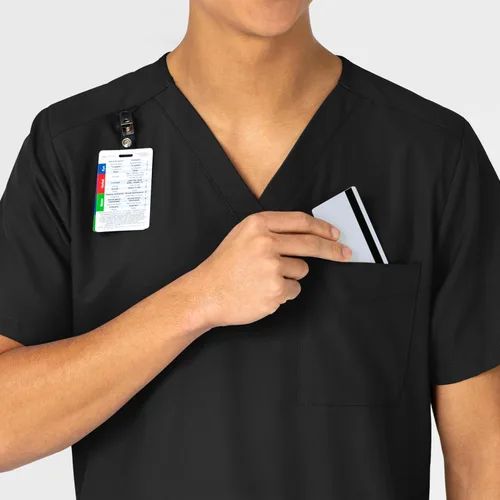 Vista 10 de Wink W123 - Camisa médica unisex con 4 bolsillos Negro