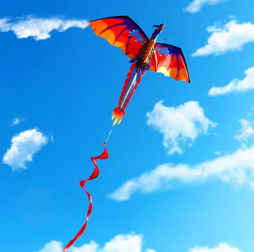 Vista 7 de HENGDA KITE-Upgrade Classical Dragon Kite Stereoscopic Dragon Kites for Kids & Adults Easy to Fly for Beginner Easter 63inch Single Line with Tail