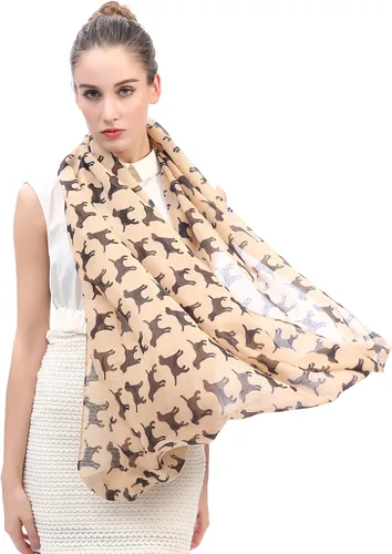 Vista 4 de Lina & Lily Labrador - Bufanda ligera con estampado de perro para mujer
