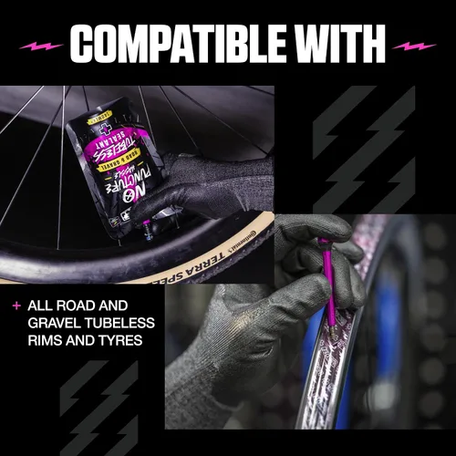 Vista 4 de Kit de configuración sin cámara Ultimate de Muc-Off, para 44mm de carretera/gravedad/CX - Kit de conversión sin cámara para bicicletas - Incluye